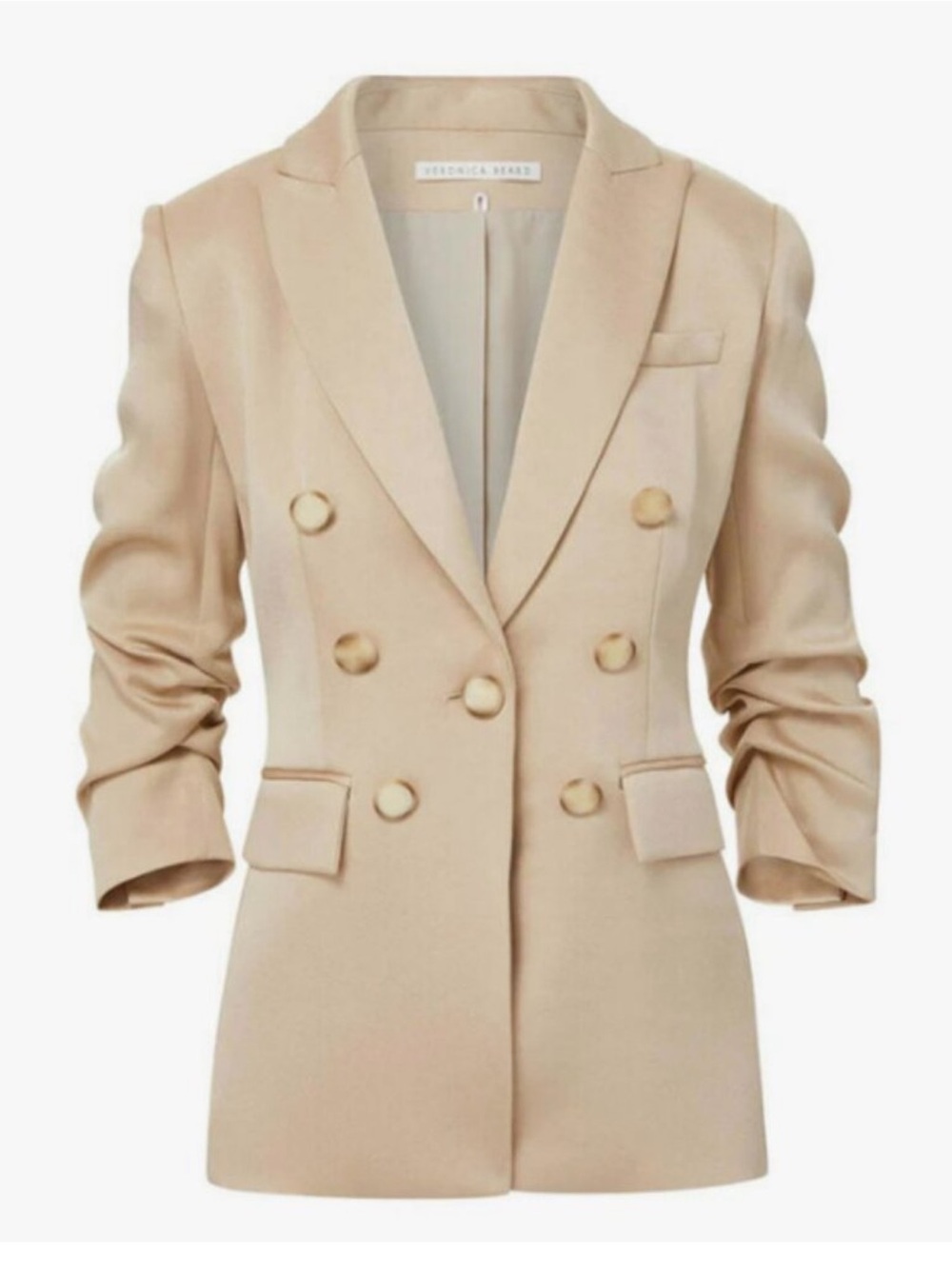 Veronica Beard satin Tomi Double-Breasted Tailored Blazer